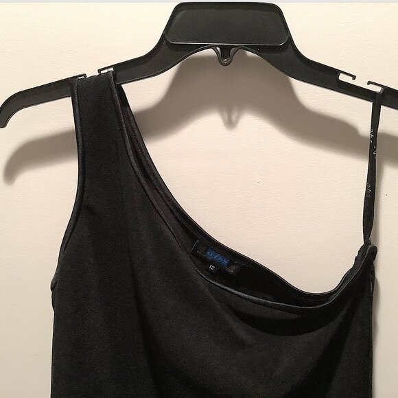 ABS One-shoulder Black Formal Dress by Allen Schwartz - Picture 12 of 16